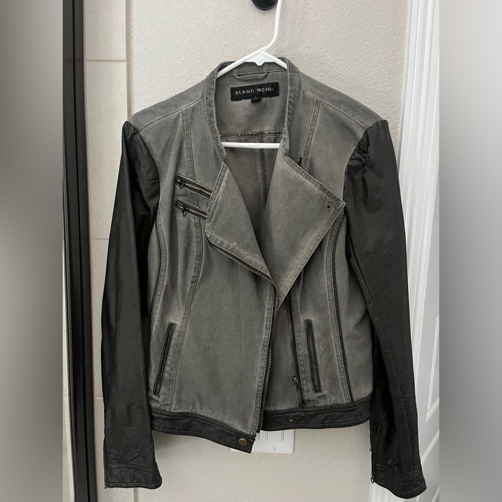 Blanc Noir Moto Cropped Jacket L